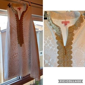 Lily Pulitzer lace and gold beach coverup - size 10
